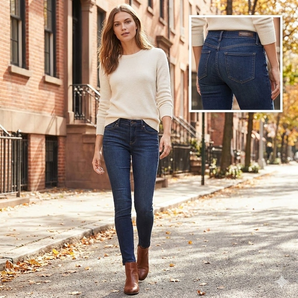 Banana Republic Skinny Jeans Women's Fits 34x30 Mid‎ Rise Stretch Dark Wash Blue